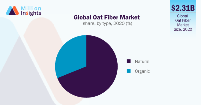 Global oat fiber market share, by type, 2020 (%)