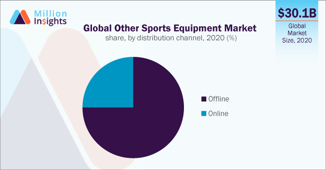 Global Other Sports Equipment Market share, by distribution channel, 2020 (%)
